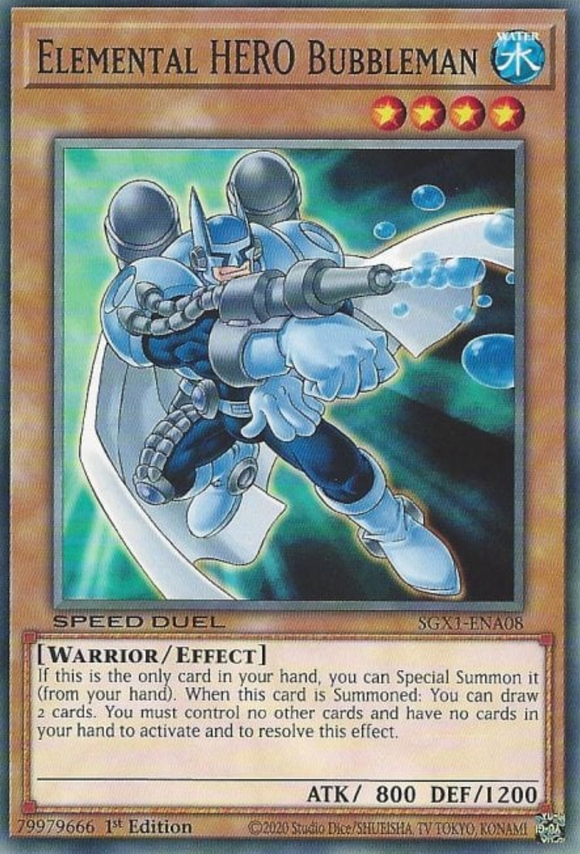 Elemental HERO Bubbleman - SGX1-ENA08 - Common 1st Edition