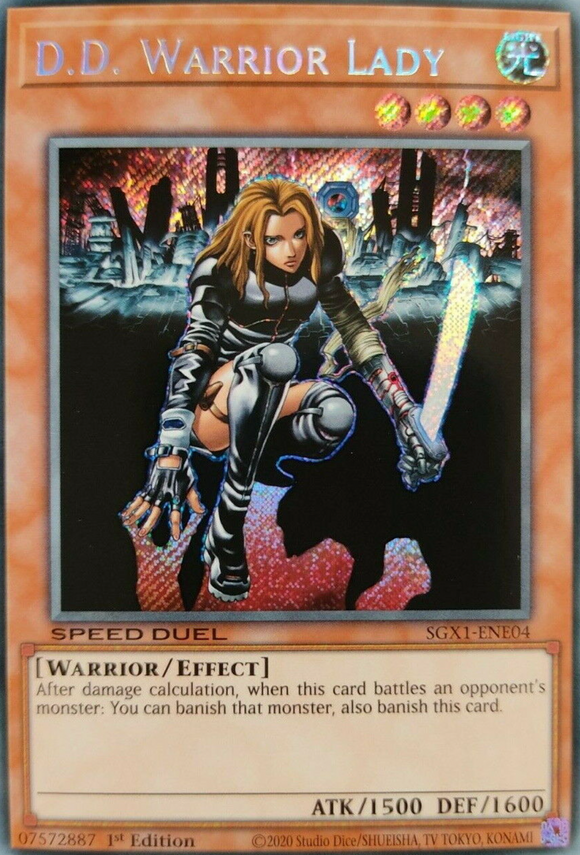D.D. Warrior Lady - SGX1-ENE04 - Secret Rare 1st Edition
