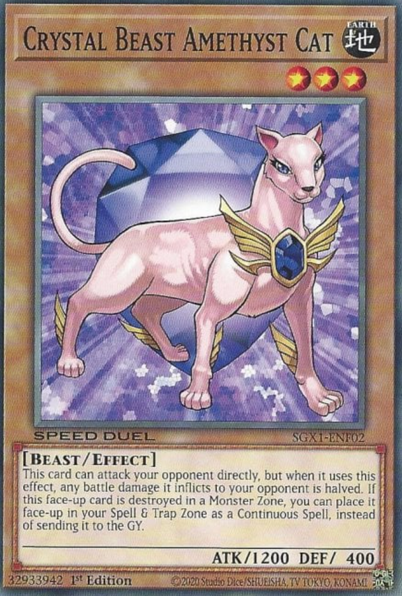 Crystal Beast Amethyst Cat - SGX1-ENF02 - Common 1st Edition
