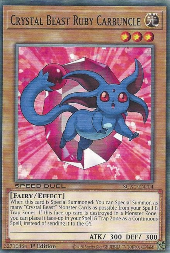 Crystal Beast Ruby Carbuncle - SGX1-ENF04 - Common 1st Edition
