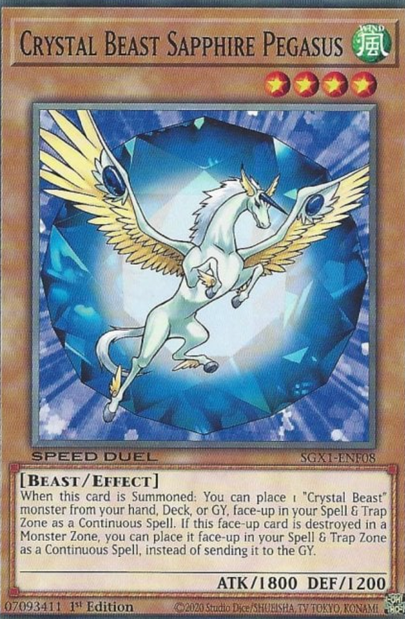 Crystal Beast Sapphire Pegasus - SGX1-ENF08 - Common 1st Edition