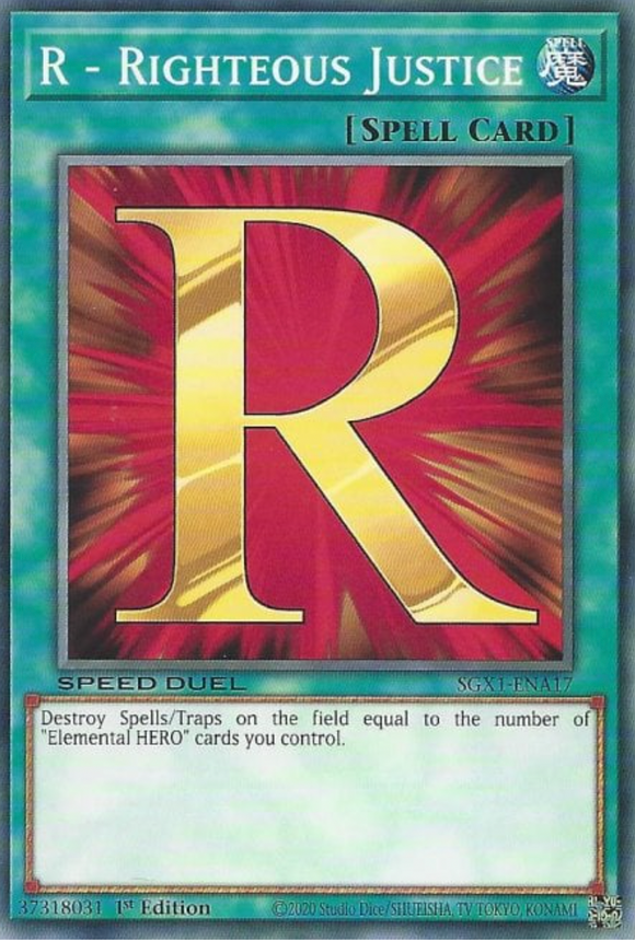 R - Righteous Justice - SGX1-ENA17 - Common 1st Edition