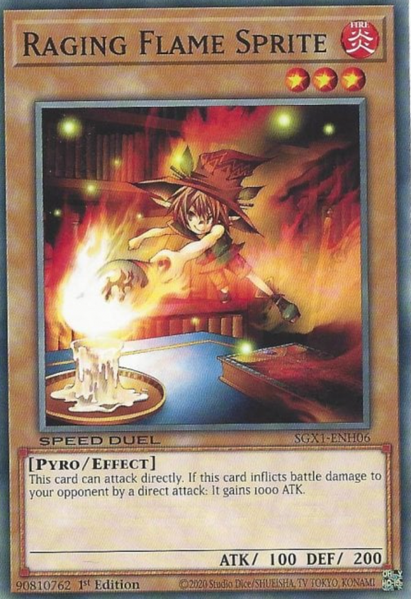 Raging Flame Sprite - SGX1-ENH06 - Common 1st Edition