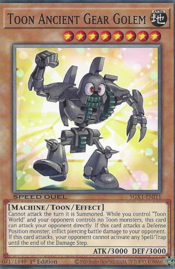 Toon Ancient Gear Golem - SGX1-ENI11 - Common 1st Edition