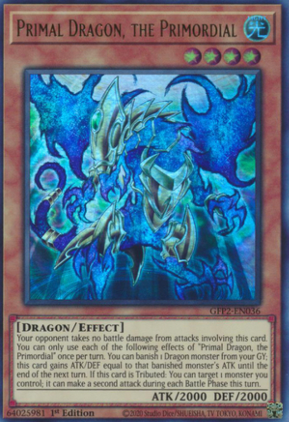Primal Dragon, the Primordial - GFP2-EN036 - Ultra Rare 1st Edition
