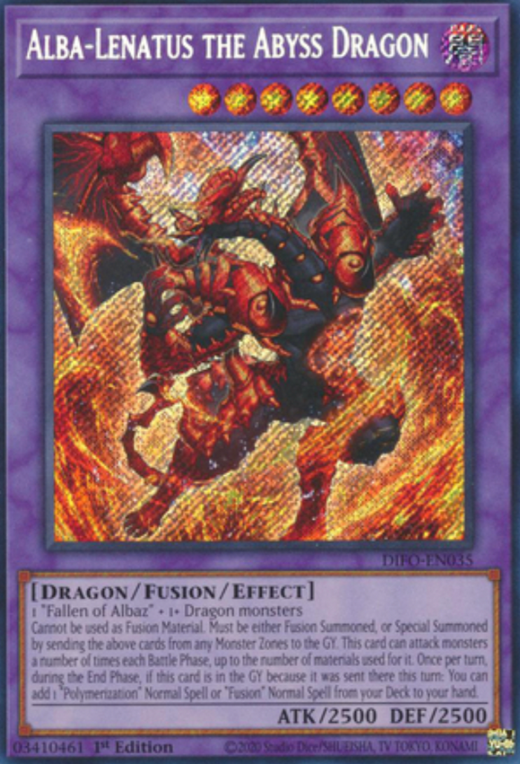 Alba-Lenatus the Abyss Dragon - DIFO-EN035 - Secret Rare 1st Edition