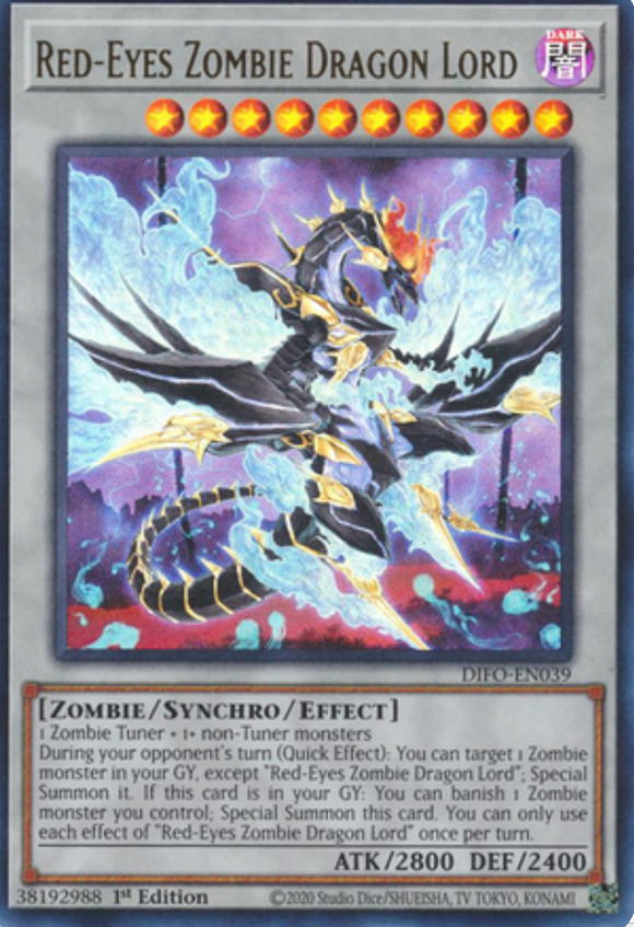 Red-Eyes Zombie Dragon Lord - DIFO-EN039 - Ultra Rare 1st Edition