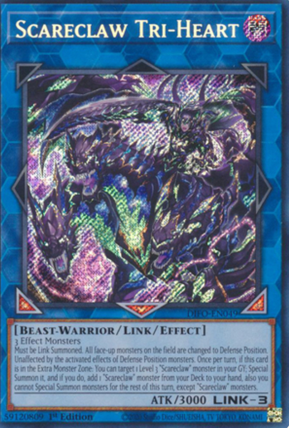 Scareclaw Tri-Heart - DIFO-EN049 - Secret Rare 1st Edition