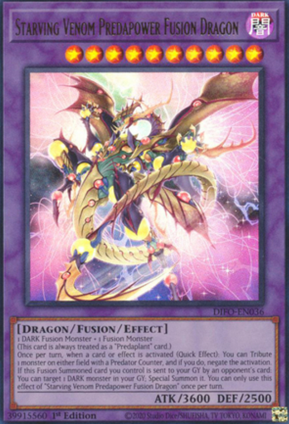 Starving Venom Predapower Fusion Dragon - DIFO-EN036 - Ultra Rare 1st Edition