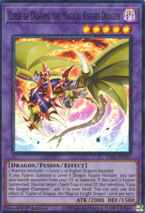 Curse of Dragon, the Magical Knight Dragon - DIFO-EN097 - Super Rare 1st Edition