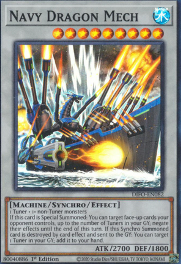 Navy Dragon Mech - DIFO-EN082 - Super Rare 1st Edition