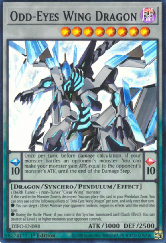 Odd-Eyes Wing Dragon - DIFO-EN098 - Super Rare 1st Edition
