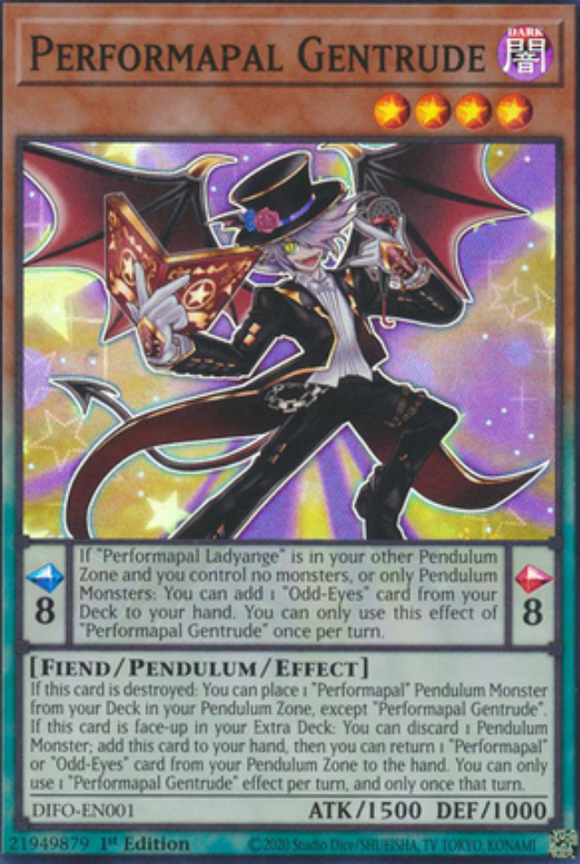 Performapal Gentrude - DIFO-EN001 - Super Rare 1st Edition