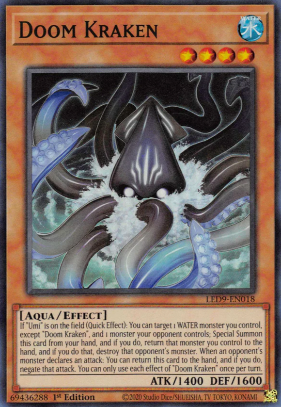 Doom Kraken - LED9-EN018 - Super Rare 1st Edition