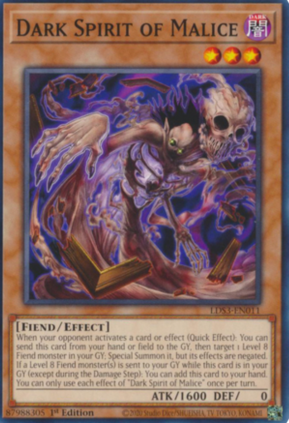 Dark Spirit of Malice - LDS3-EN011 - Common 1st Edition