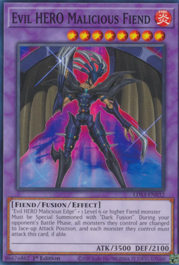 Evil HERO Malicious Fiend - LDS3-EN032 - Common 1st Edition