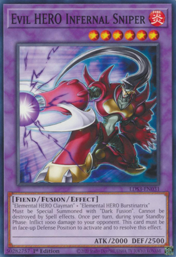 Evil HERO Infernal Sniper - LDS3-EN031 - Common 1st Edition