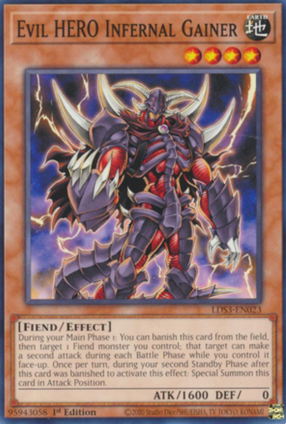 Evil HERO Infernal Gainer - LDS3-EN022 - Common 1st Edition