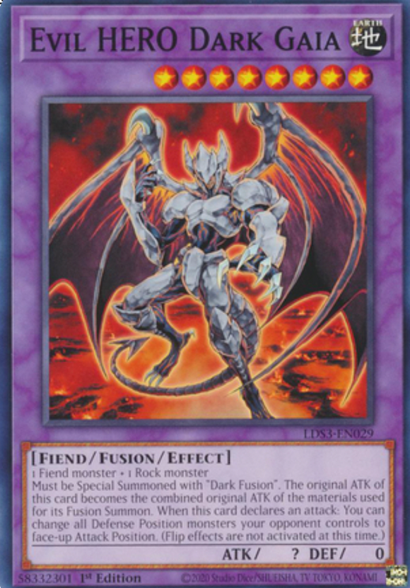 Evil HERO Dark Gaia - LDS3-EN029 - Common 1st Edition