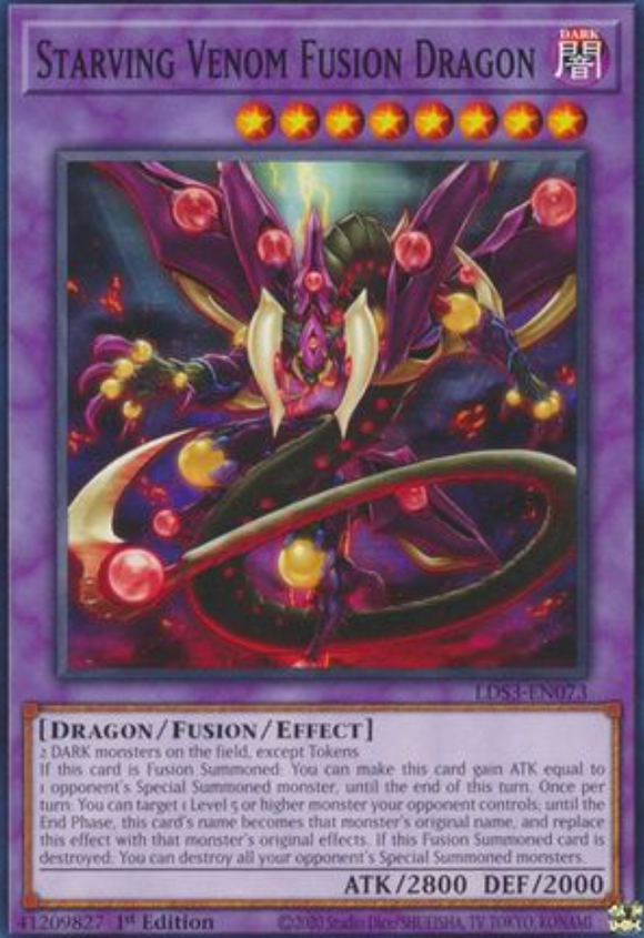 Starving Venom Fusion Dragon - LDS3-EN073 - Common 1st Edition