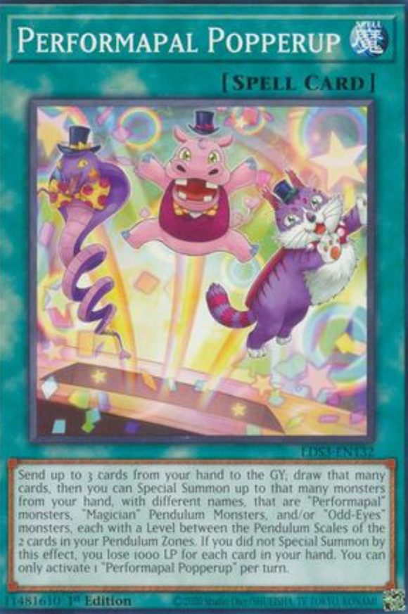 Performapal Popperup - LDS3-EN132 - Common 1st Edition