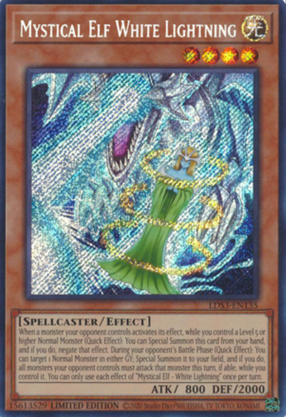 Mystical Elf White Lightning - LDS3-EN135 - Secret Rare 1st Edition