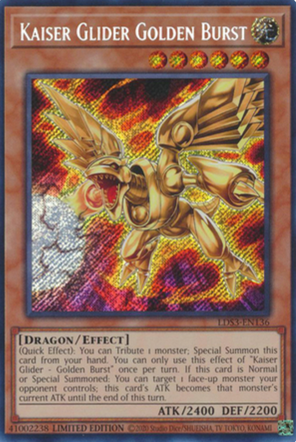 Kaiser Glider Golden Burst - LDS3-EN136 - Secret Rare 1st Edition