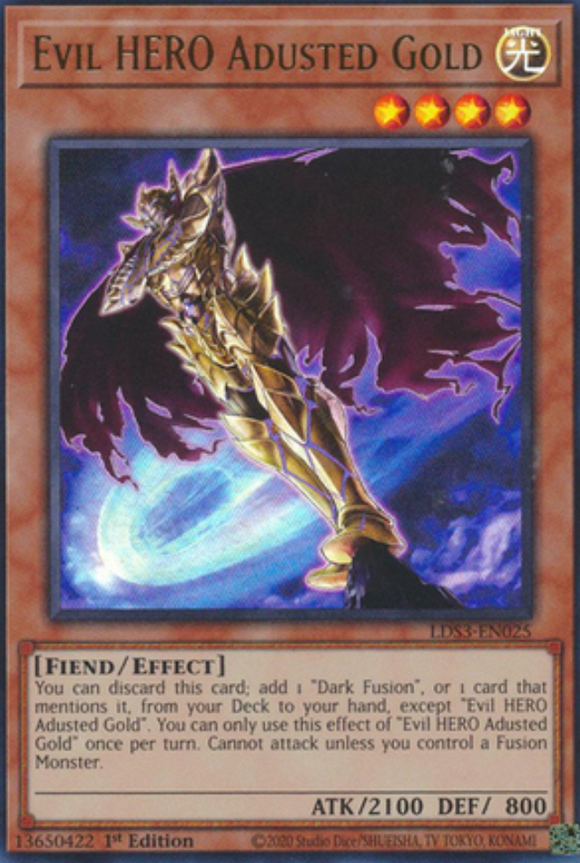 Evil HERO Adusted Gold - LDS3-EN025 - Ultra Rare 1st Edition (Various Colours)