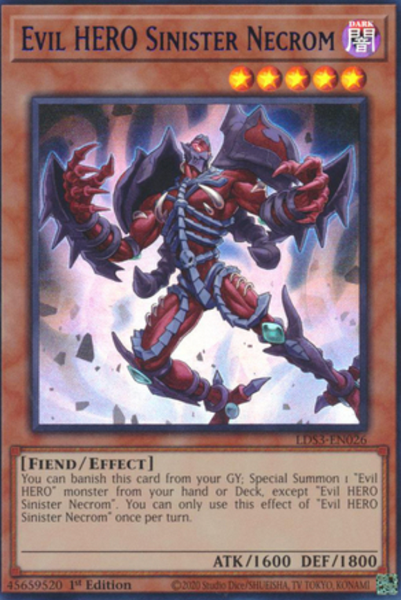 Evil HERO Sinister Necrom - LDS3-EN026 - Ultra Rare 1st Edition (Various Colours)