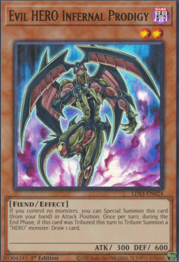 Evil HERO Infernal Prodigy - LDS3-EN024 - Ultra Rare 1st Edition (Various Colours)