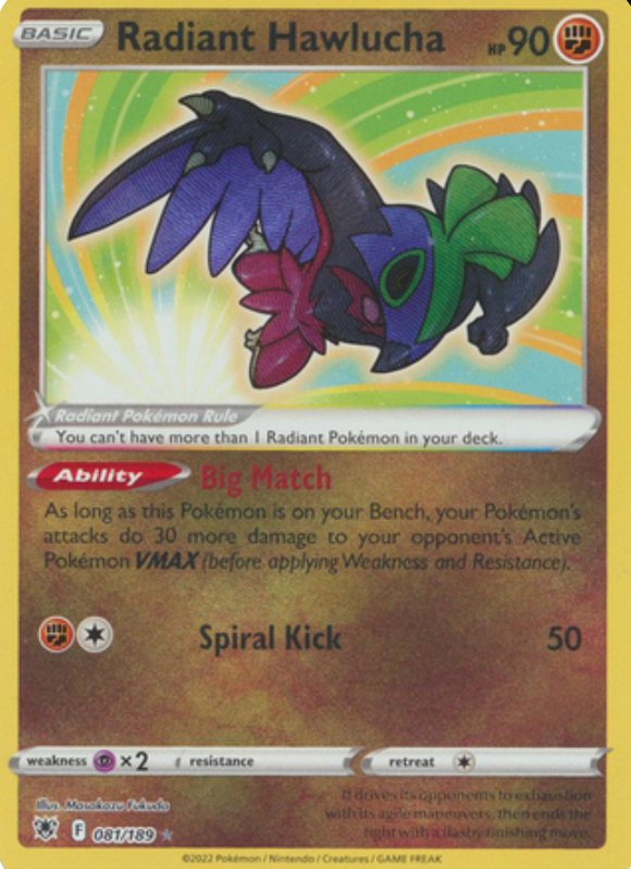 Radiant Hawlucha - 081/189 - Radiant Rare