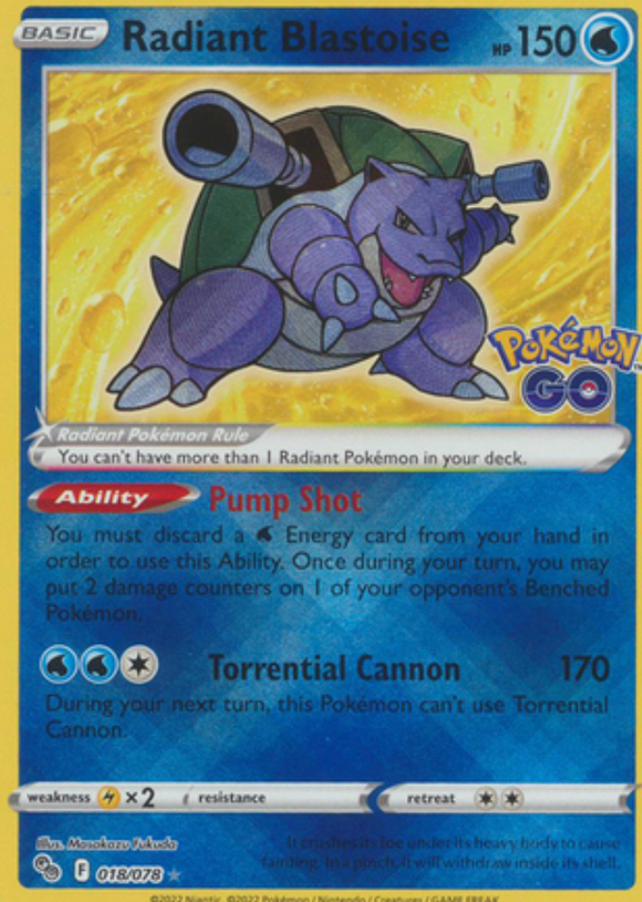 Radiant Blastoise - 018/078 - Radiant Rare