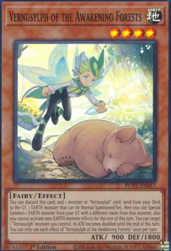 Vernusylph of the Awakening Forests - POTE-EN017 - Super Rare 1st Edition