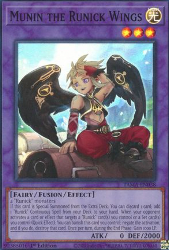Munin the Runick Wings - TAMA-EN038 - Super Rare 1st Edition