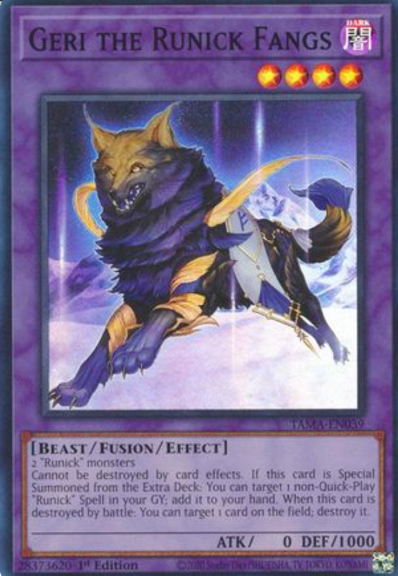 Geri the Runick Fangs - TAMA-EN039 - Super Rare 1st Edition