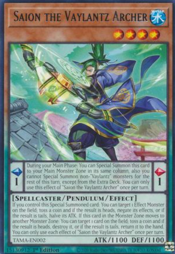 Saion the Vaylantz Archer - TAMA-EN002 - Rare 1st Edition