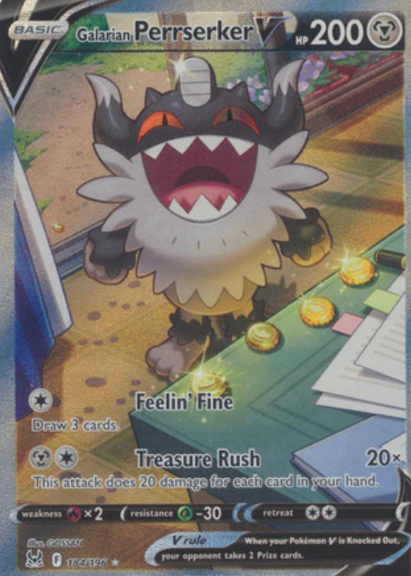 Galarian Perrserker V - 184/196 - Alternate Art Ultra Rare