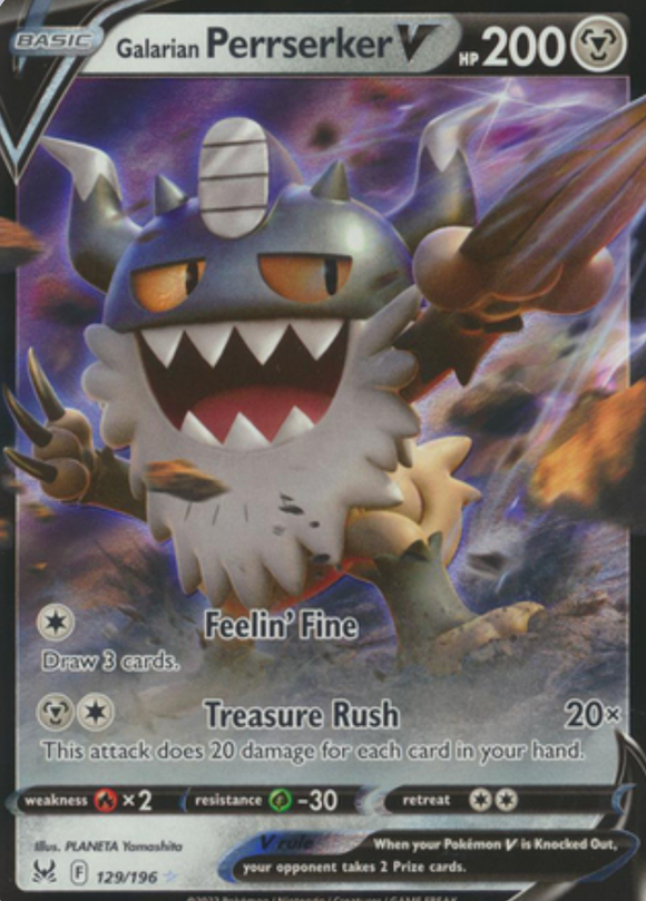 Galarian Perrserker V - 129/196 - Ultra Rare