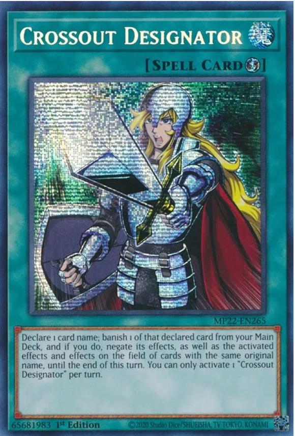 Crossout Designator - MP22-EN265 - Prismatic Secret Rare 1st Edition