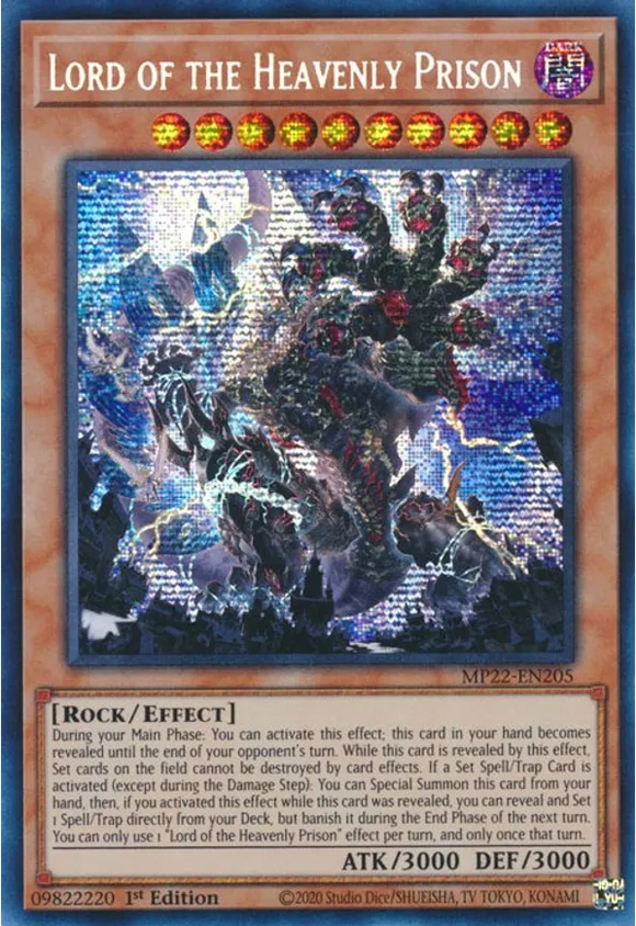 Lord of the Heavenly Prison - MP22-EN205 - Prismatic Secret Rare 1st Edition