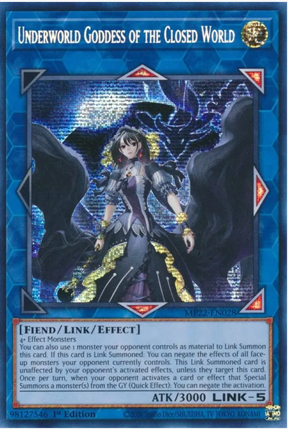Underworld Goddess of the Closed World - MP22-EN028 - Prismatic Secret Rare 1st Edition