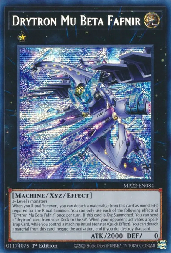 Drytron Mu Beta Fafnir - MP22-EN084 - Prismatic Secret Rare 1st Edition