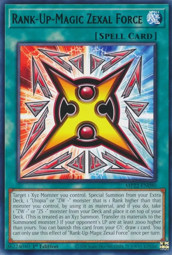 Rank-Up-Magic Zexal Force - MP22-EN090 - Rare 1st Edition