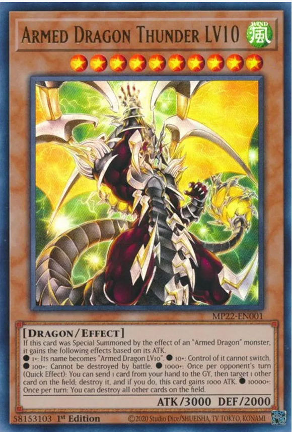 Armed Dragon Thunder LV10 - MP22-EN001 - Ultra Rare 1st Edition