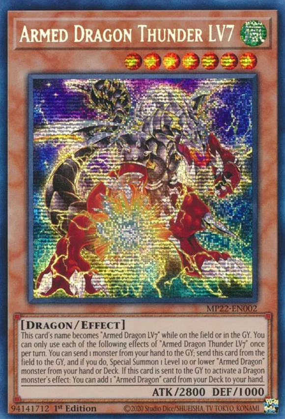 Armed Dragon Thunder LV7 - MP22-EN002 - Prismatic Secret Rare 1st Edition