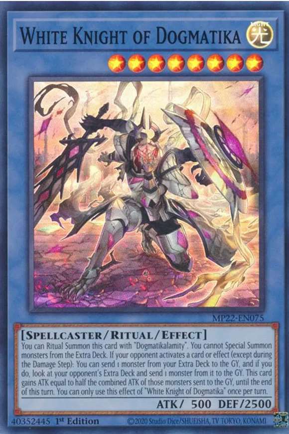 White Knight of Dogmatika - MP22-EN075 - Super Rare 1st Edition