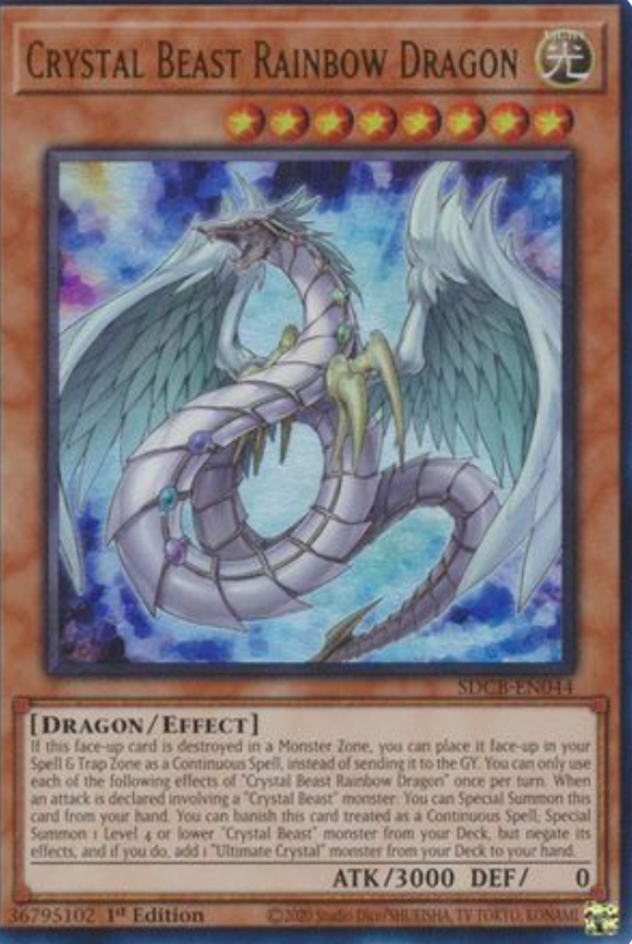 Crystal Beast Rainbow Dragon - SDCB-EN044 - Ultra Rare 1st Edition