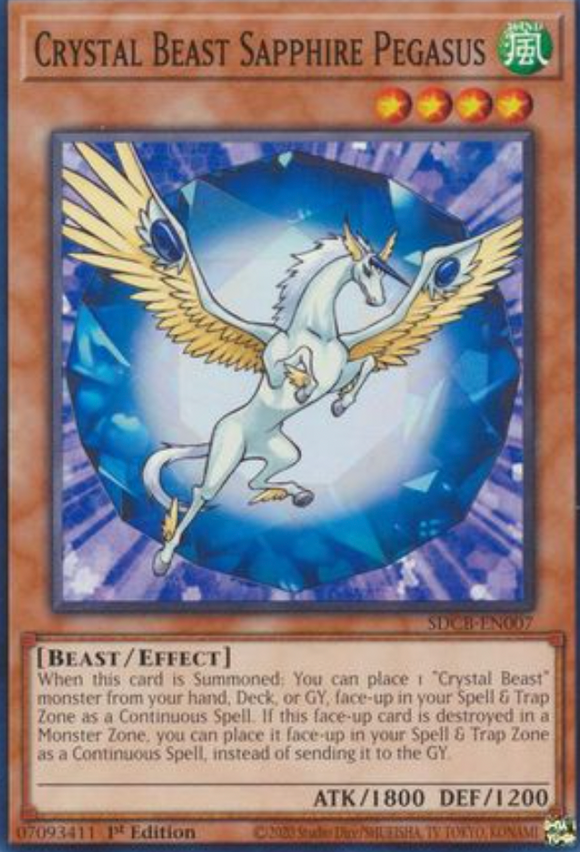 Crystal Beast Sapphire Pegasus - SDCB-EN007 - Common 1st Edition