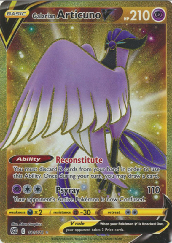 Galarian Articuno V - 181/172 - Secret Rare