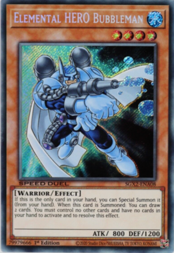 Elemental HERO Bubbleman - SGX2-ENA08 - Secret Rare 1st Edition